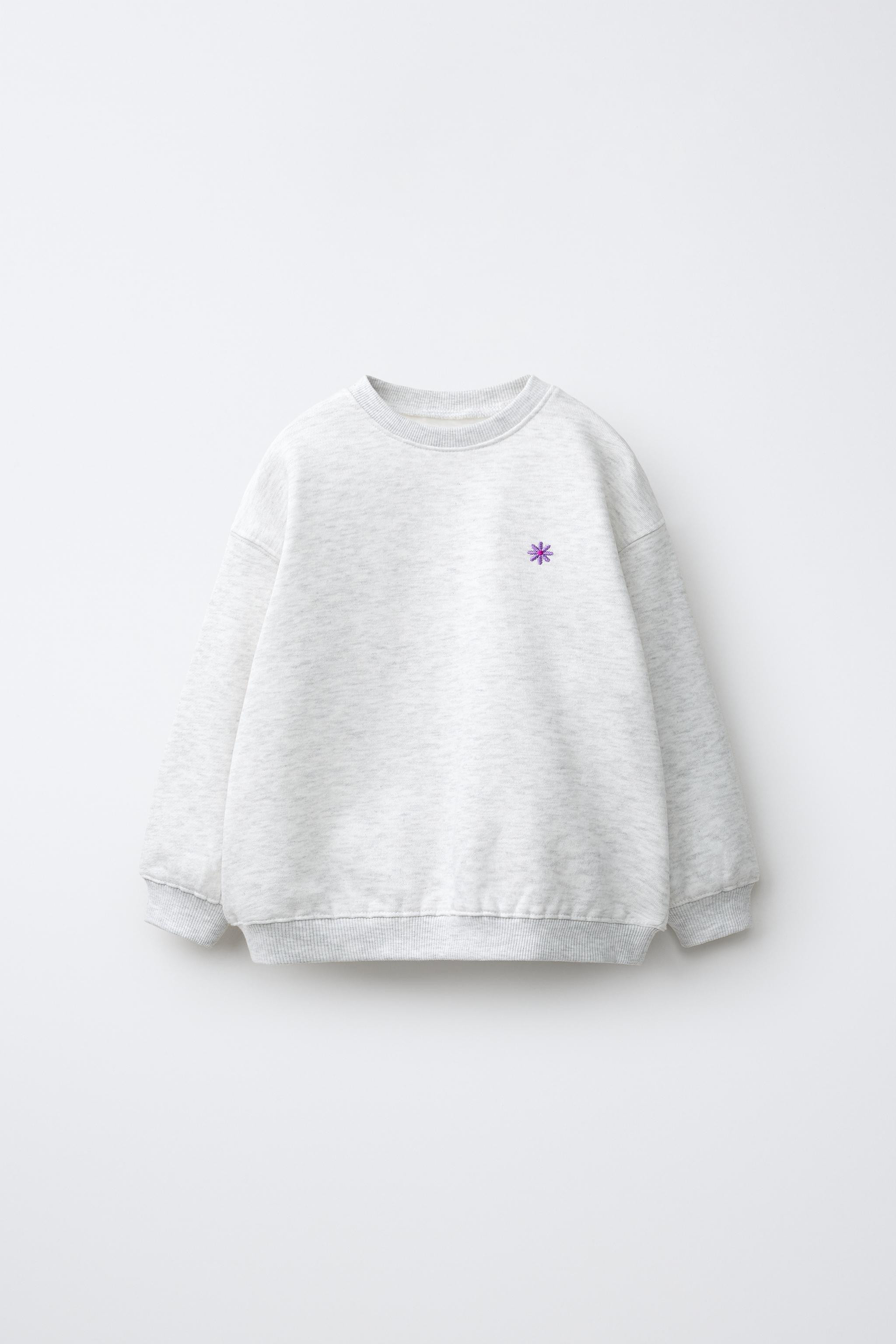 DAISY EMBROIDERED FLEECE SWEATSHIRT | Zara US
