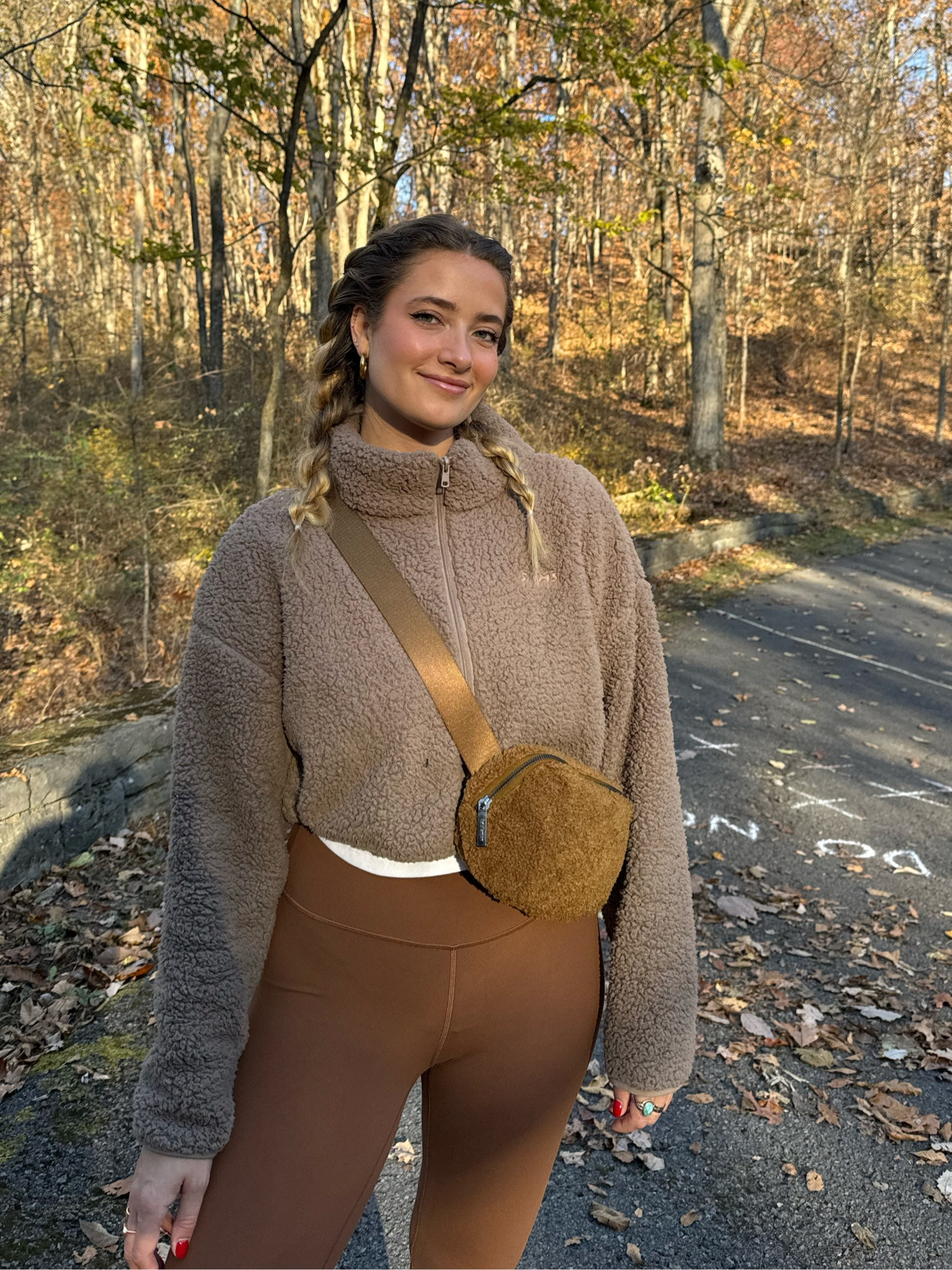 I’m wearing a size 6 in the lululemon leggings, the jacket is skims and sold out but I linked similar ones! 