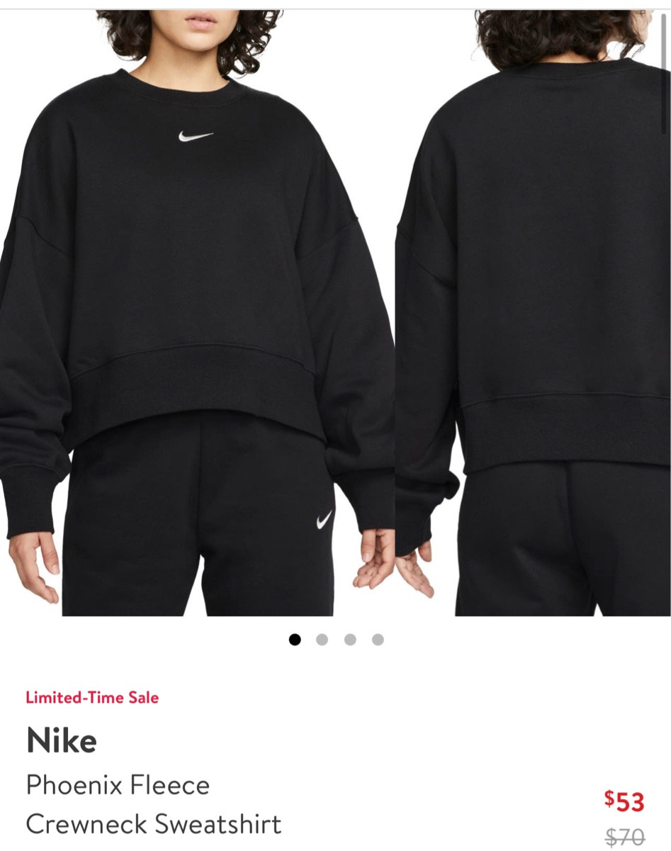 🚨Sale Alert for this tending Nike crew neck 🚨 loving the look of this with biker shorts. 

Nordstrom sale. Nike. Oversized crew. Fitness. 

#LTKunder100 #LTKsalealert #LTKfit