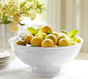 Cambria Handcrafted Stoneware Large Footed Serving Bowl | Pottery Barn (US)
