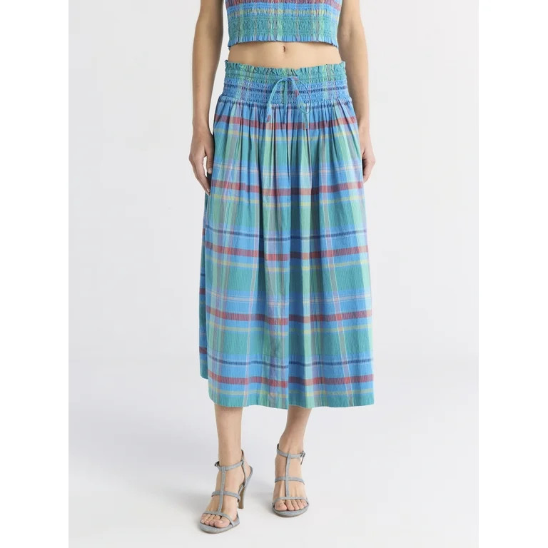 Free Assembly Women's and Women's Plus Smocked Cotton Maxi Skirt, Sizes XS-4X | Walmart (US)