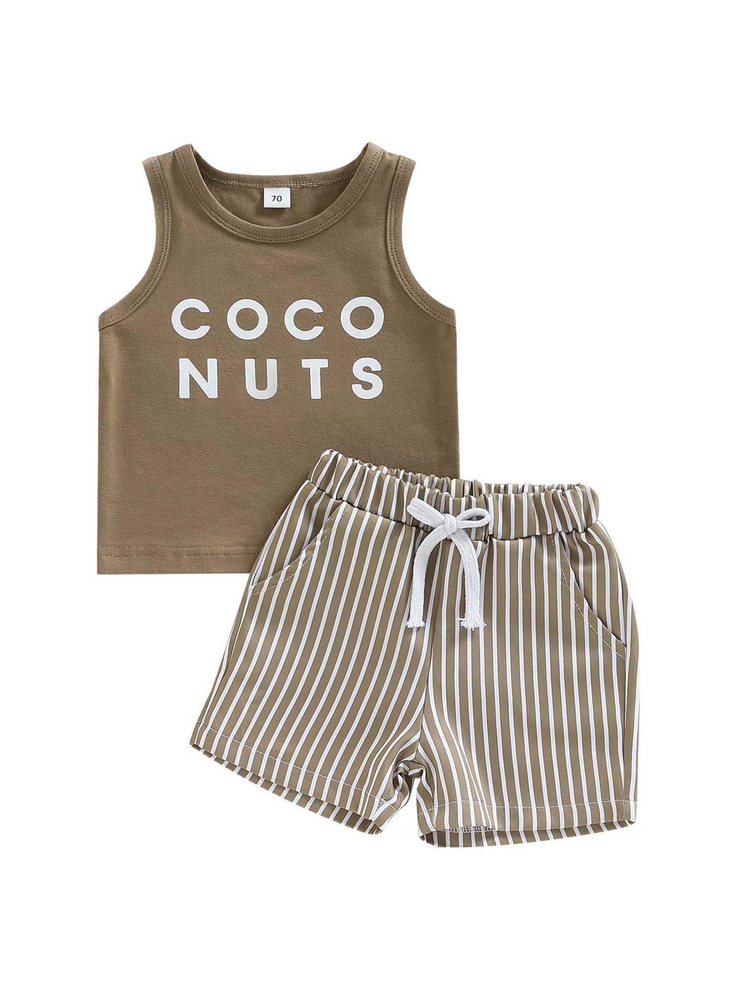 Gwiyeopda Toddler Boys Summer Clothes Kids Short Sleeve T-Shirt Tops and Shorts 2Pcs Outfit Set | Walmart (US)