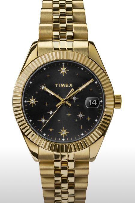   Gift for her. Austrian crystals in a night sky. This classic watch is gold tone stainless steel. The Celestial Times Legacy watch.  
kimbentley jewelry, timepiece 

#LTKover40 #LTKHoliday #LTKGiftGuide