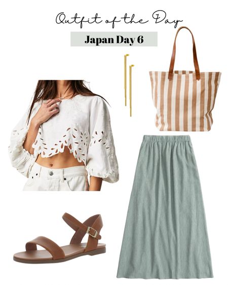 Kyoto travel outfit 
Xs p skirt
XS eyelet top
6.5 leather sandals


#LTKsalealert #LTKSeasonal #LTKstyletip