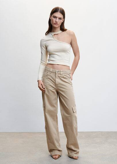 MANGO - Pocket cargo jeans beige - 1 - Women | MANGO (US)