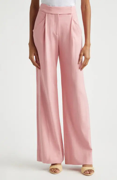 Veronica Beard Marbeau High Waist Wide Leg Pants in Petal at Nordstrom, Size 16 | Nordstrom