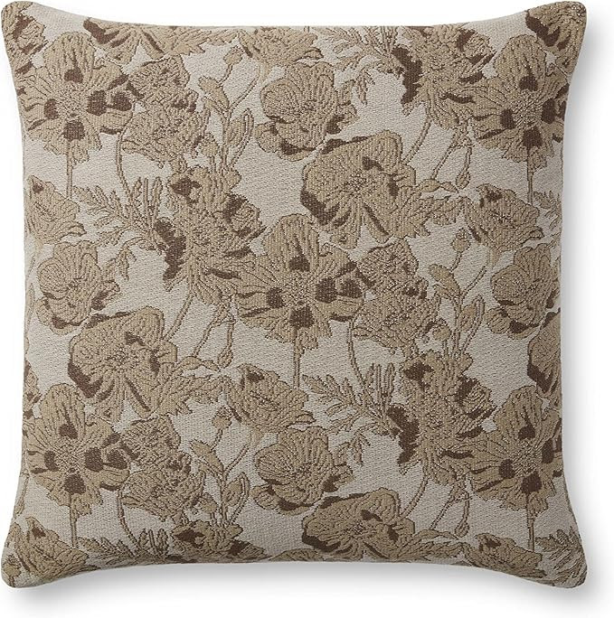 Chris Loves Julia x Loloi Matilda Collection PCJ0008 Beige / Mocha 18'' x 18'' Pillow | Amazon (US)
