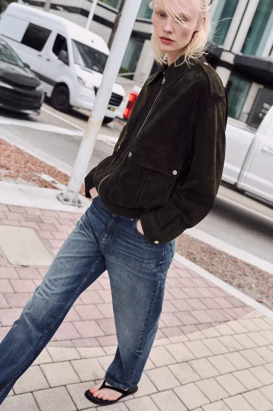 JACKE AUS 100 % WILDLEDER | Zara DE