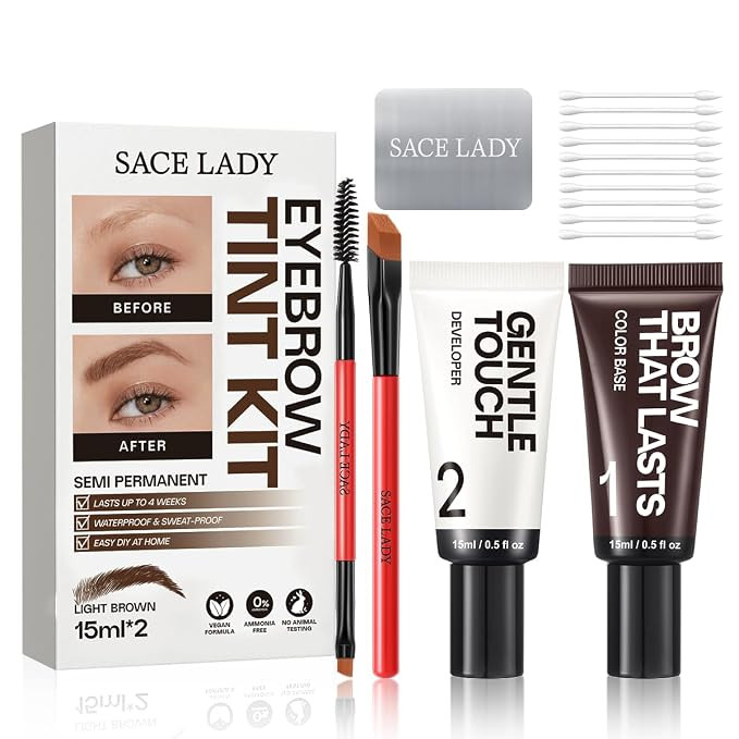 SACE LADY Kit de color de cejas, color de cejas impermeable de larga duraci\u00f3n hasta 4 semana... | Amazon (US)