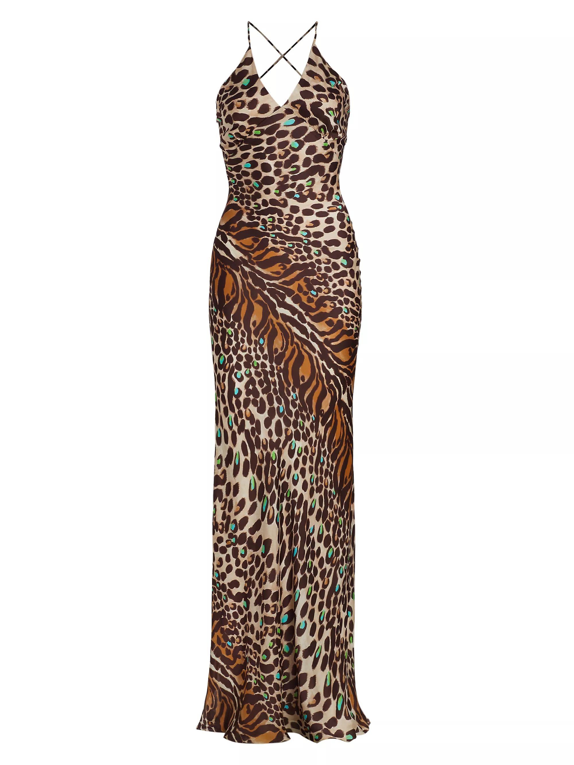 Estela Leopard-Print Column Dress | Saks Fifth Avenue