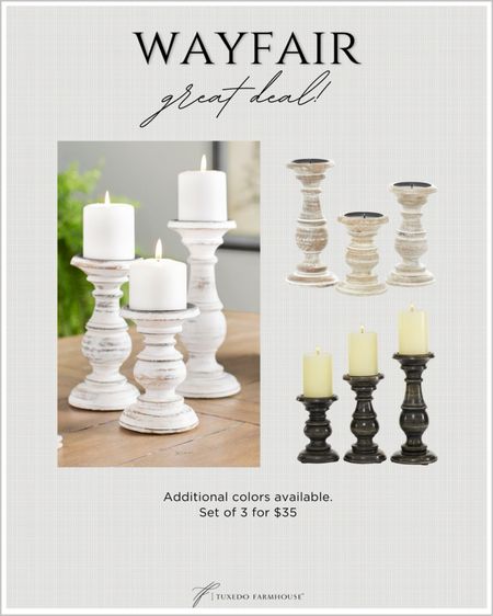 I love how chunky these candle holders are. Great price, but what color?? Additional colors available  

#LTKhome #LTKsalealert #LTKfindsunder50
