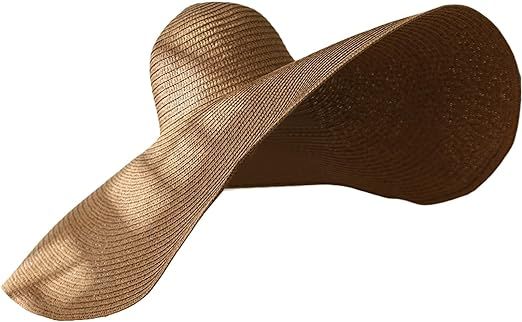 Straw Hats for Women, Large Wide Brim Sun Hat Foldable Floppy Beach Sun Hat Summer UV Protection ... | Amazon (US)
