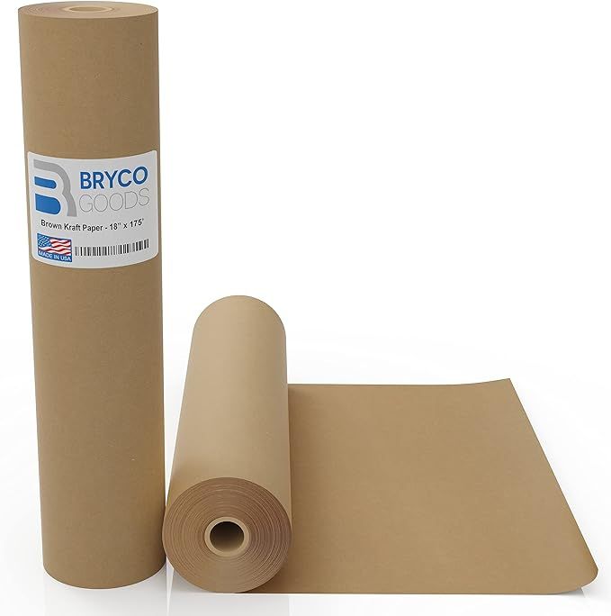 Bryco Goods Jumbo Kraft Paper Roll - Brown - 18" x 2100" (175') - USA Made - Suitable for Packing... | Amazon (US)