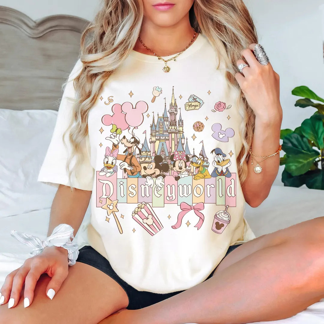 Retro Disneyworld Aesthetic Shirt, Disney Girls Trip Shirts, Mickey and Friends Shirt, Disney Vac... | Etsy (US)
