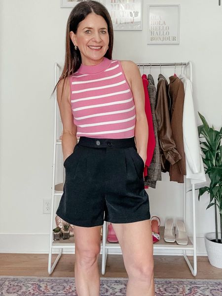 AMAZON- Outfit idea

Trouser shorts, dressy shorts, longer shorts, black shorts, pleated shorts, sleeveless tank top, mock neck tank top, stripe tank top, pink and white stripe tank top, work wear look, office look, dressy casual look, summer look



#LTKfindsunder50 #LTKstyletip #LTKfindsunder100