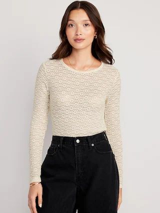 Long Sleeve Lace Top for Women | Old Navy (US)