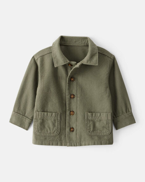 Baby Boy Herringbone Long-Sleeve Fashion Jacket - Olive | Carter's Inc