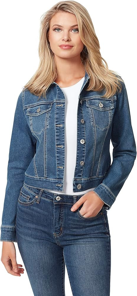 Jessica Simpson Women's Pixie Classic Feminine Fit Crop Jean Jacket | Amazon (US)