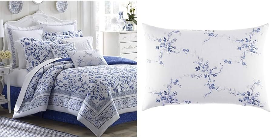 Laura Ashley Home-Queen Comforter Set, Cotton Bedding with Matching Shams & Bed Skirt, Stylish Ho... | Amazon (US)