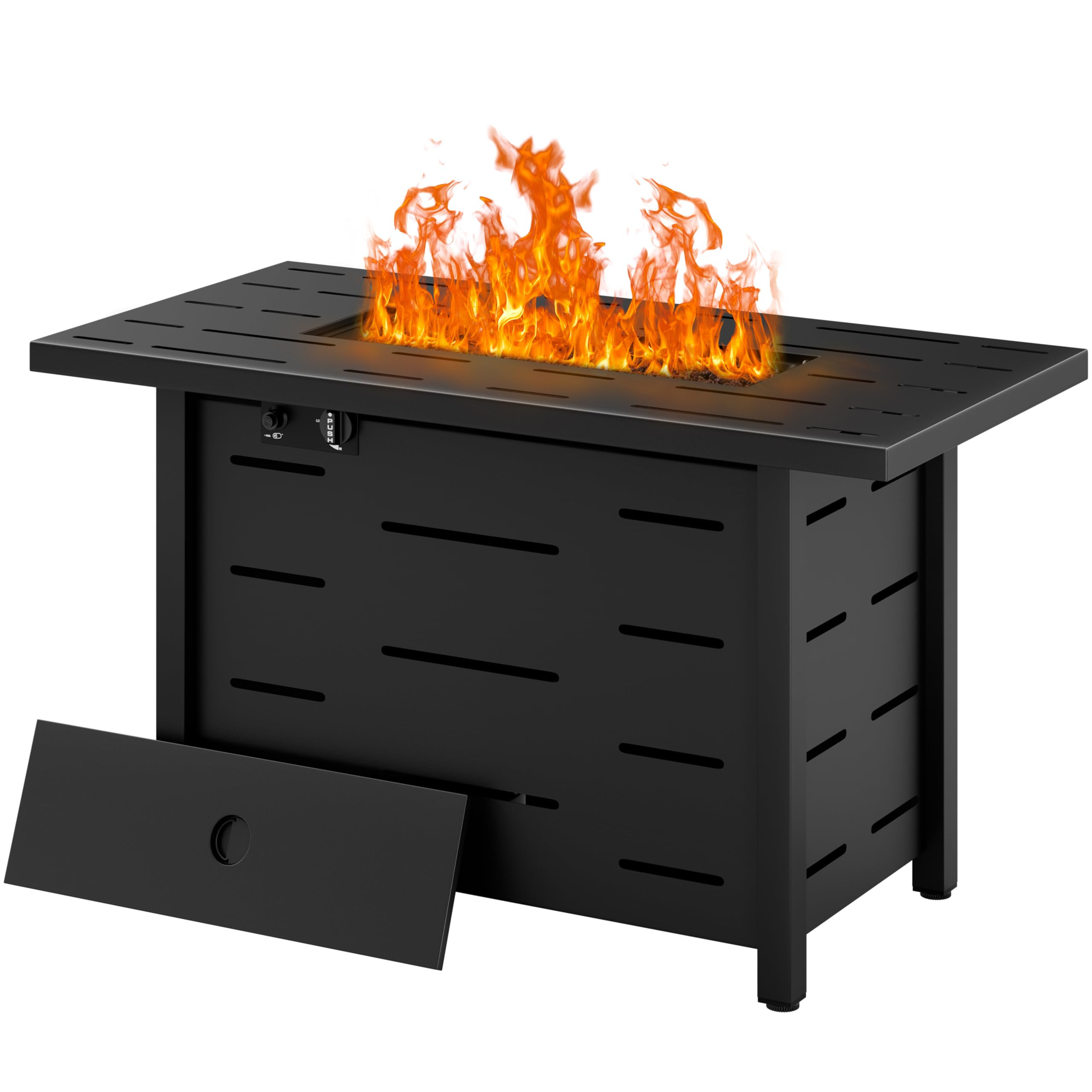 Walsunny 43 inch Outdoor Propane Fire Pit 50,000 BTU Gas Fire Pit Table with Lid, Waterproof Cove... | Amazon (US)