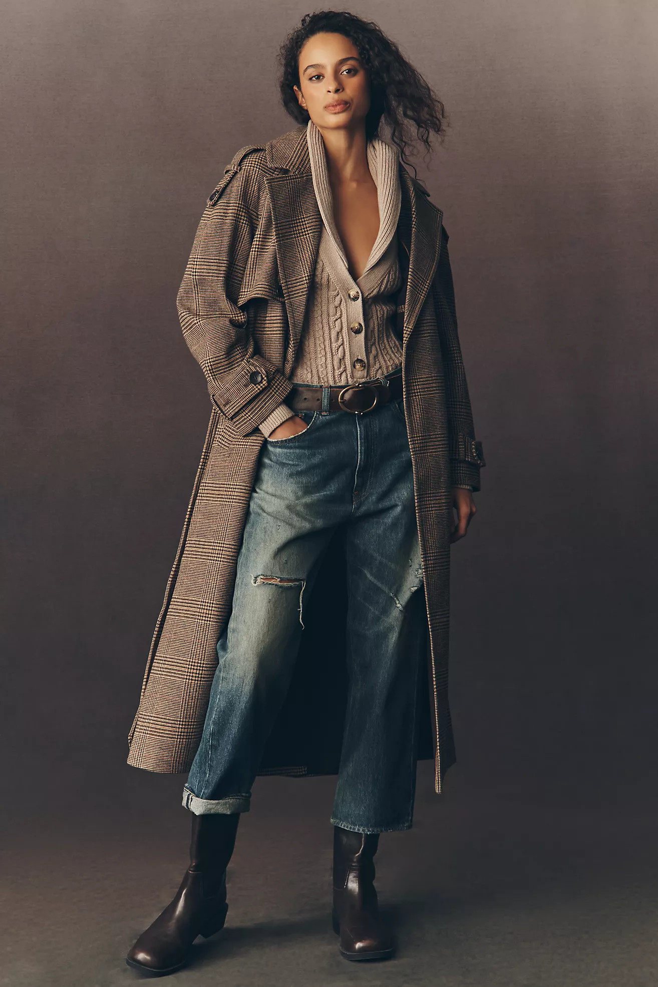 By Anthropologie Heritage Wool Blend Plaid Trench Coat | Anthropologie (US)