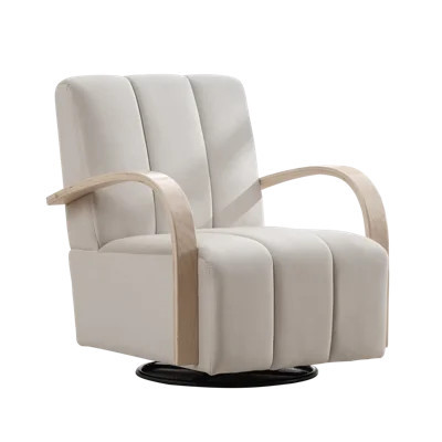 Channel Tufted Swivel Chair 30.7×27.95×33.07 inch Velvet Metal Wood 1pc Swivel Accent Chair Beige | Wayfair North America