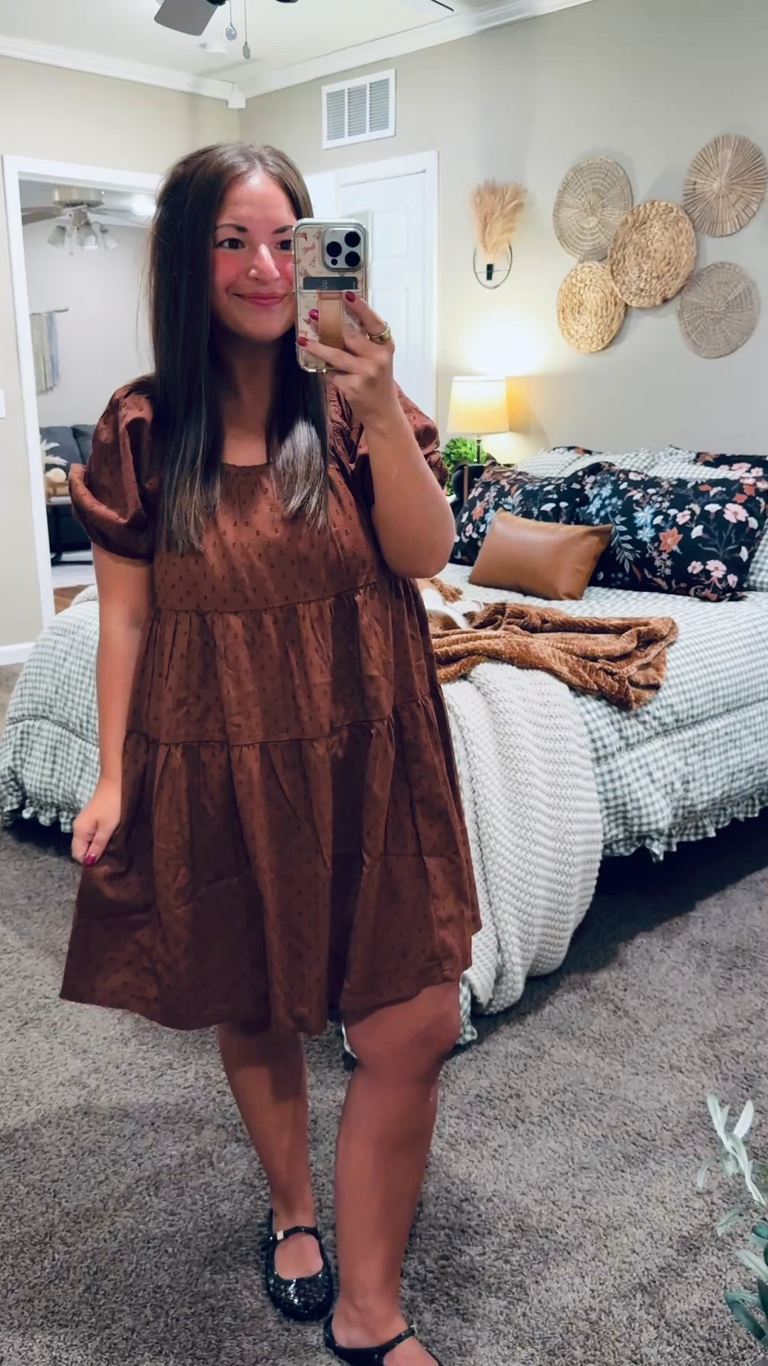 The sweetest fall dress from Old Navy! 🤎 Loving the puff sleeves, tiered skirt & pretty brown color. Paired with my Mary Jane jelly shoes for a cute classroom-ready look!

jelly flats: fit oversized // wearing a 5
dress: fits oversized // wearing a medium

#LTKootd #LTKMidsize #LTKWorkwear