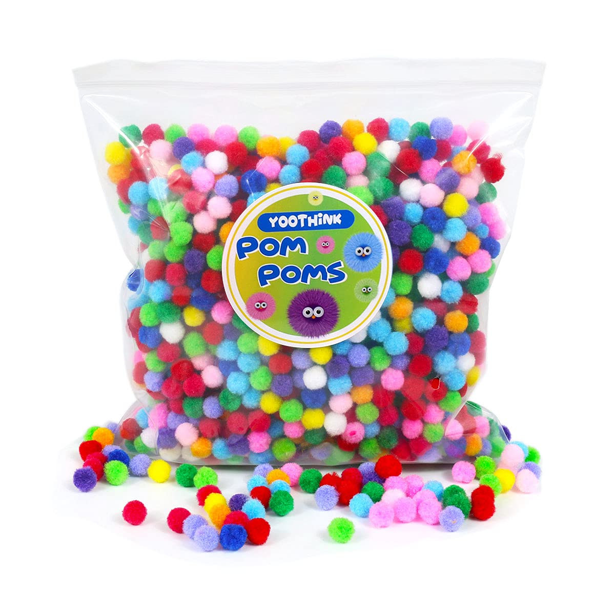 YooThink 1500 Pieces Pompoms for Crafts,Small Size 1CM Small pom poms for Crafts,Pompoms for DIY ... | Amazon (US)