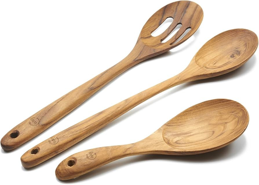 FAAY 3-In-1 Wooden Spoons Handcrafted Golden Teak Kitchen Utensils Including 13.5 Inch Cooking Sp... | Amazon (US)