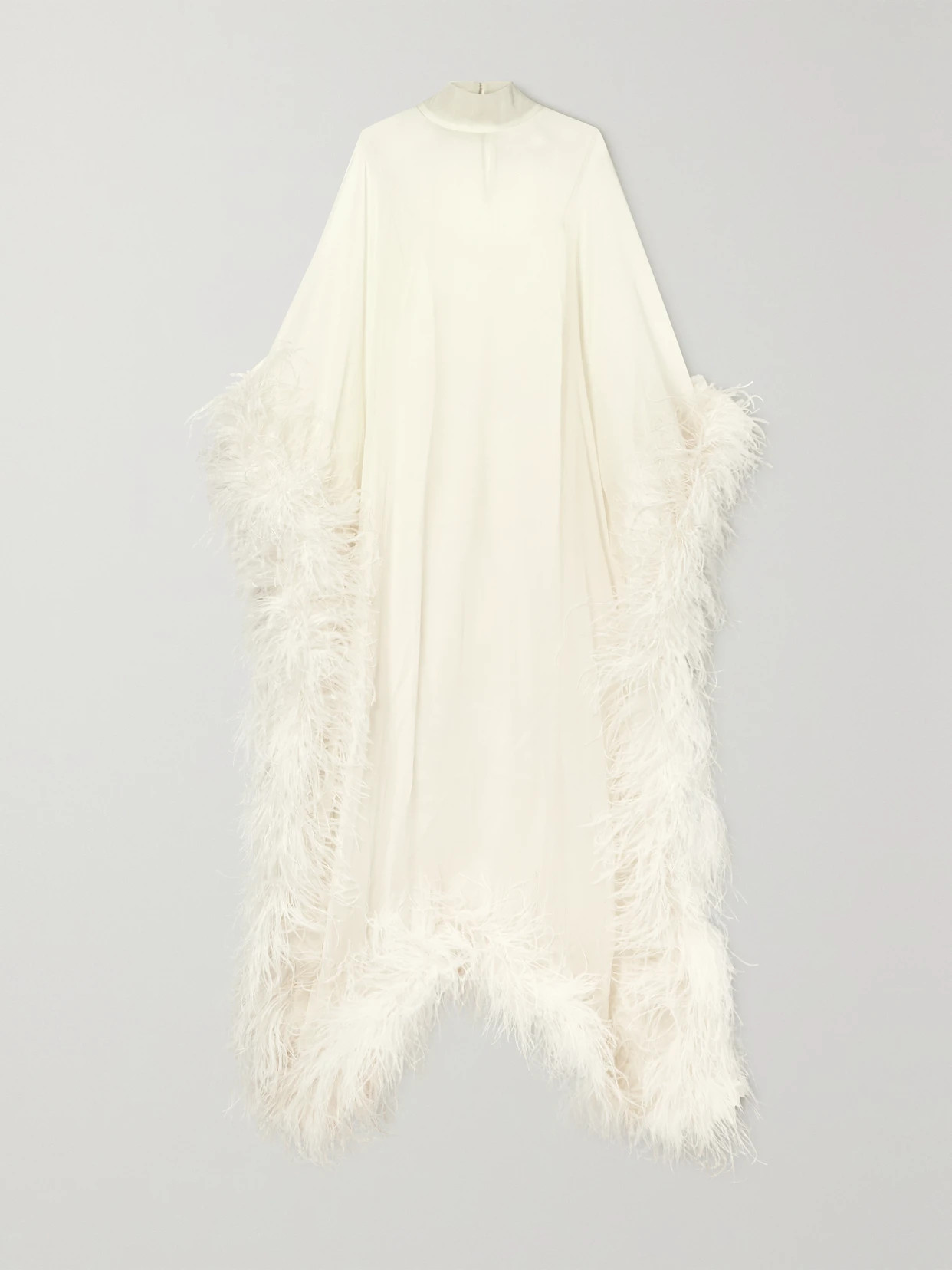 Taller Marmo - + Net Sustain Casta Diva Feather-trimmed Silk-chiffon Kaftan - Ivory | NET-A-PORTER (UK & EU)