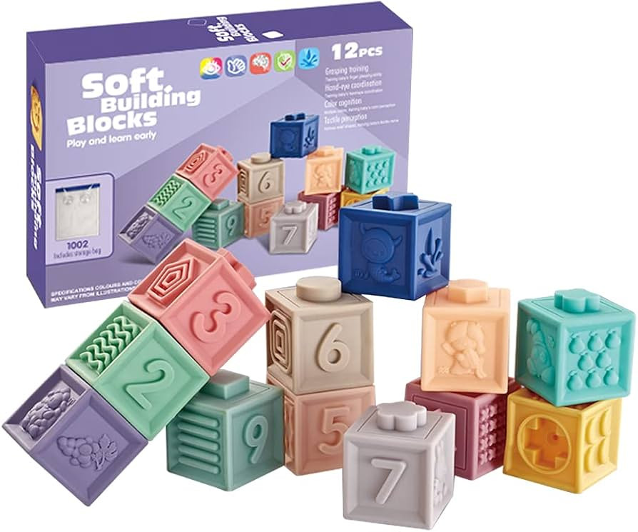 UNIQUE KIDS 12 PCS Playful Learning Alphabetical Sort & Stack Developmental Baby Soft Stacking Bl... | Amazon (US)