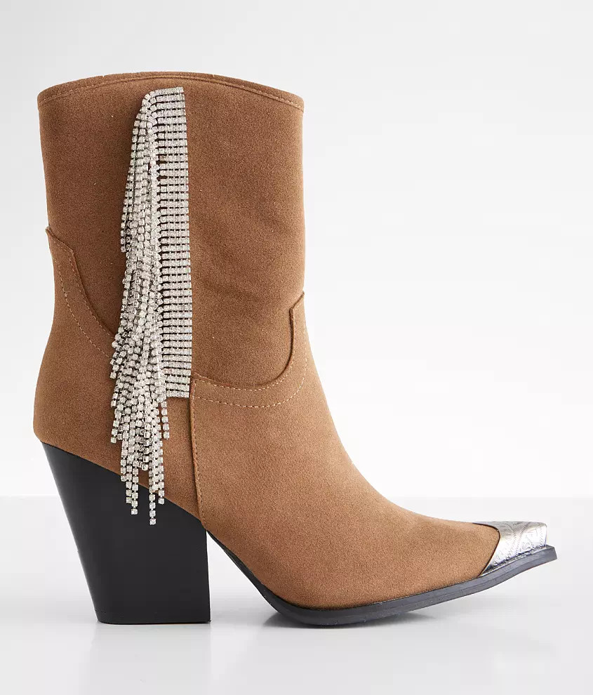 Rhinestone Fringe Western Ankle Boot | Buckle