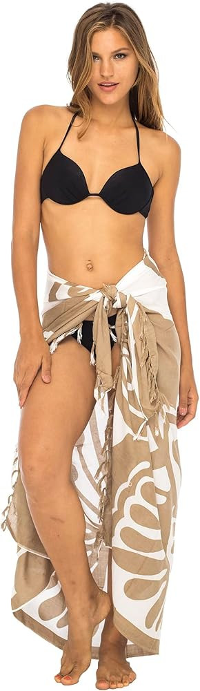 Back From Bali Womens Sarong Wrap, Beach Swimsuit Cover Up - Butterfly with Coconut Clip | Amazon (US)