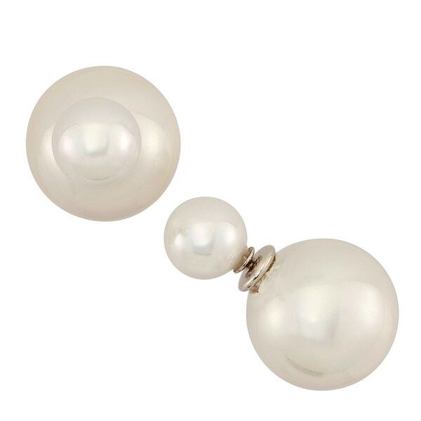 Sterling Silver Large Pearl Stud Earrings (8-9 mm, 13-14 mm) | Bed Bath & Beyond