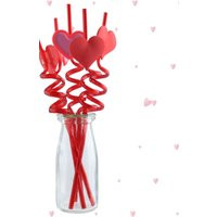 Valentine's Day Red Heart Shaped Reusable Straws Valentine Party Drinking With Hearts For Wedding Supplies | Etsy (US)