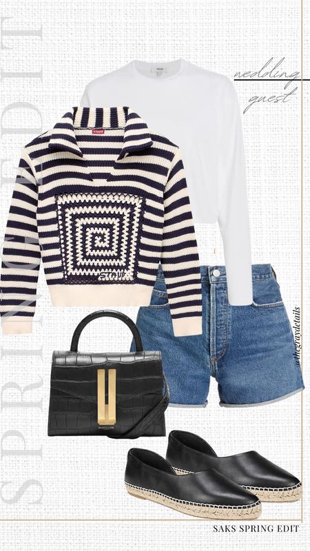 Love this casual spring outfit with a pullover sweater and agolge jeans shorts. Pair with with a casual spring shoe and Demiller bag all 25% off

#LTKshoecrush #LTKtravel #LTKFind