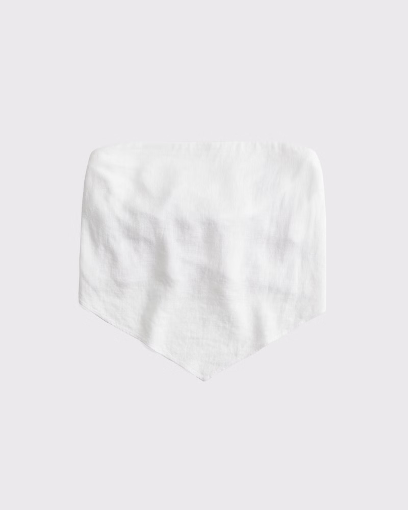 Linen-Blend Strapless Scarf Top | Abercrombie & Fitch (US)