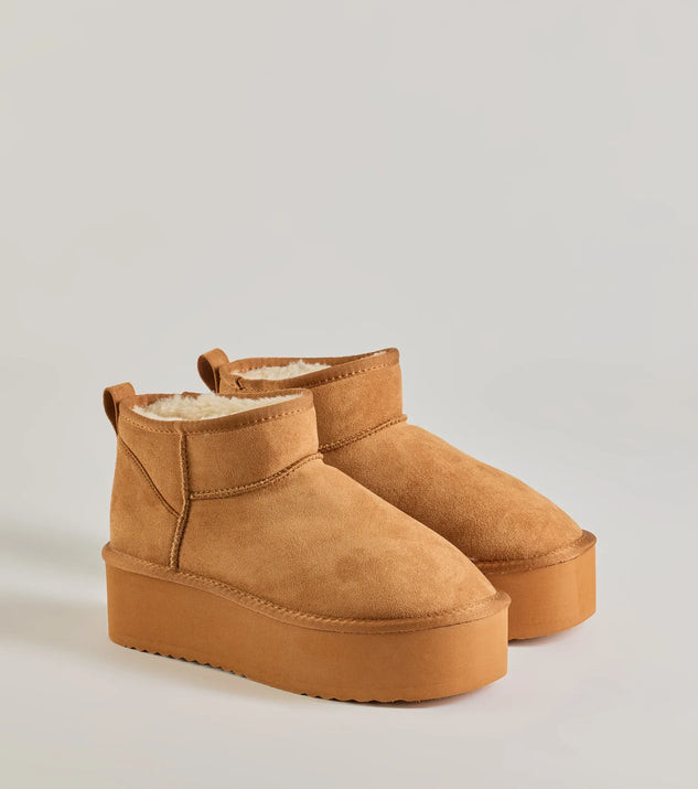 Cozy Feels Faux Sherpa Lined Platform Booties | Windsor Stores