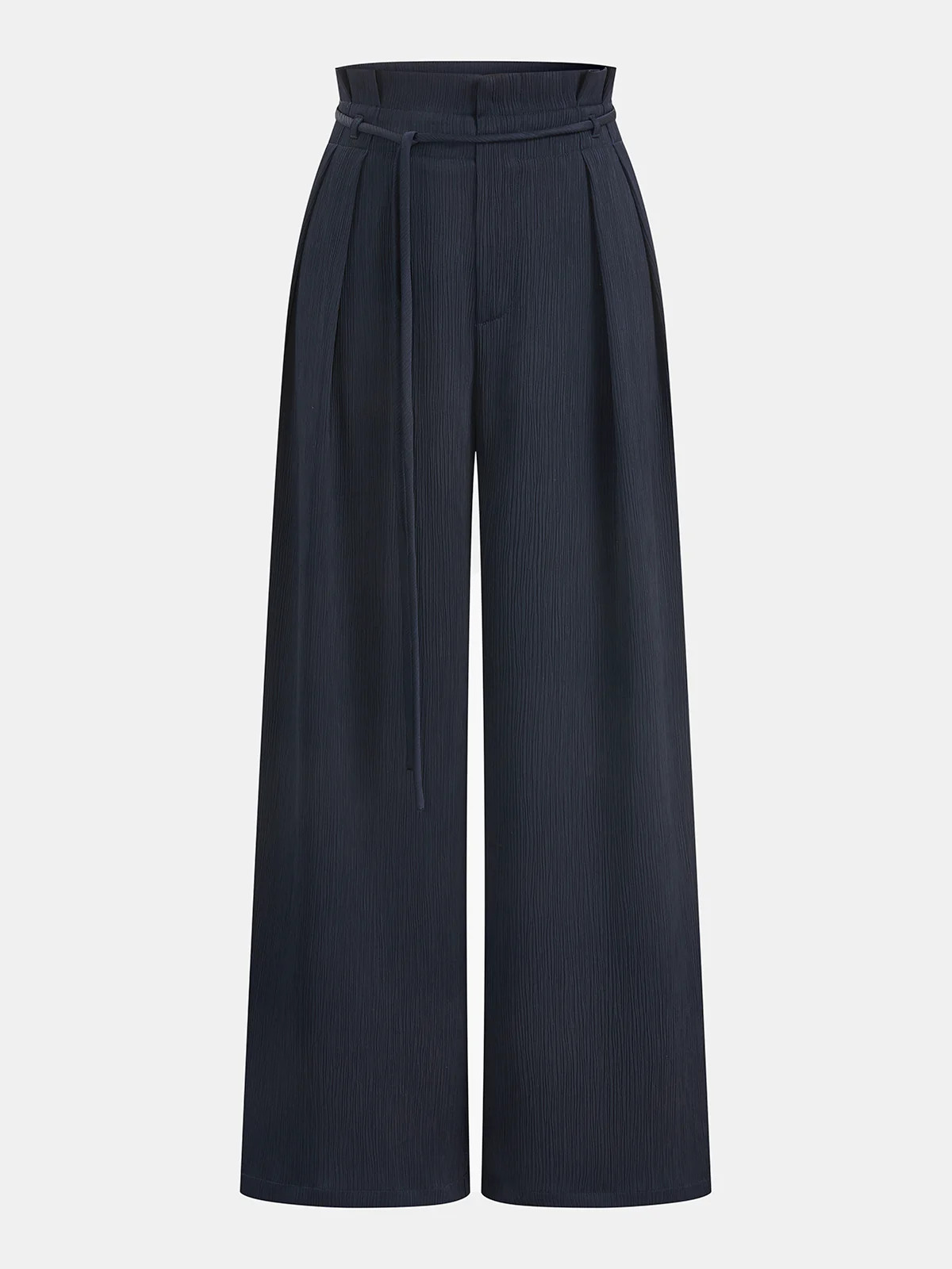 Satin Paperbag Waist Wide Leg Pants | Commense
