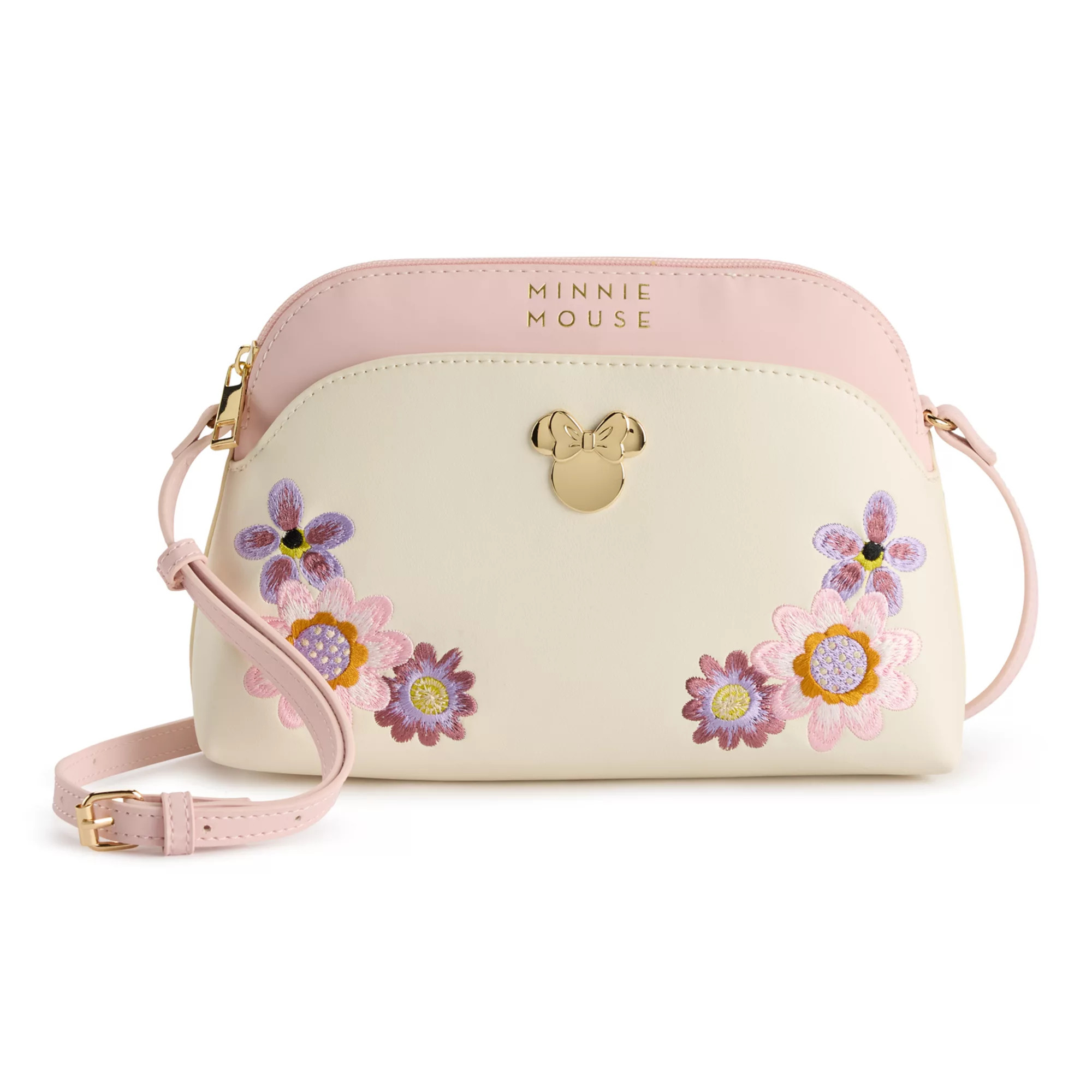 Disney's Minnie Mouse Floral Embroidered Crossbody Bag | Kohl's