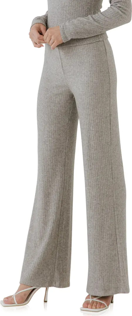 Rib Knit Flare Pants | Nordstrom
