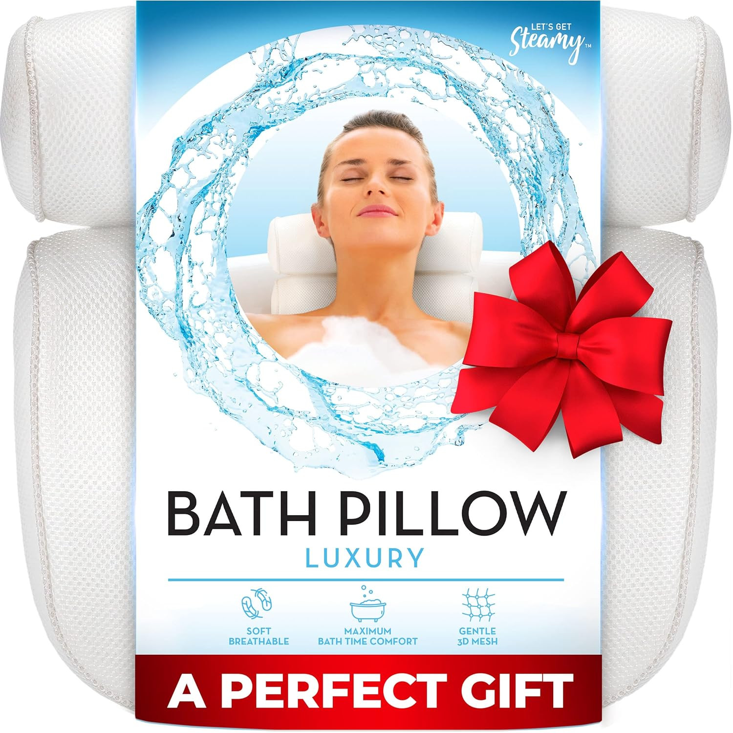 Bath Pillow (Luxury Comfort), Extra Thick Spa Bath Pillows for Tub Neck and Back Support (6 Non-S... | Amazon (US)