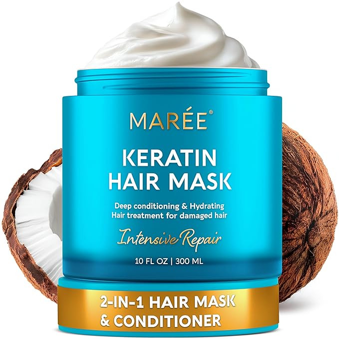 MAREE Deep Conditioning Hair Mask for Damaged Hair Treatment – Keratin Hair Care for Hydrating ... | Amazon (US)