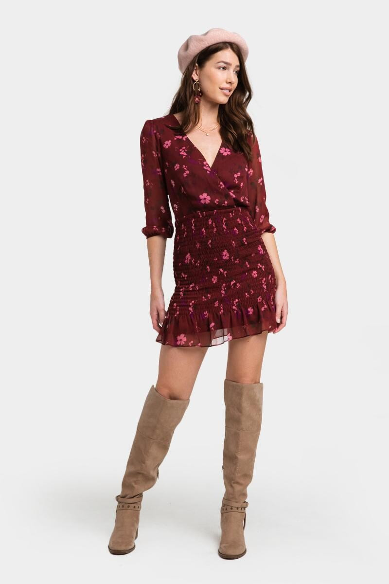 Mari Floral Surplice Dress | Francesca’s Collections