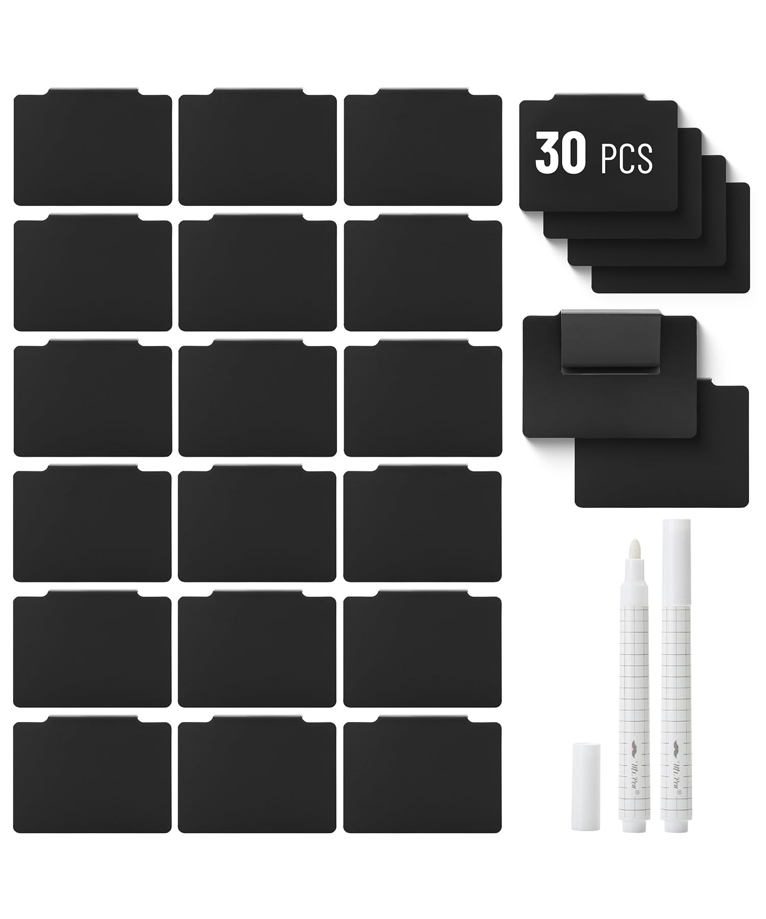 Mr. Pen- Basket Labels Clip On Set, 32 pcs, 30 Removable Bin Labels Clip On with 2 Chalk Markers | Amazon (US)