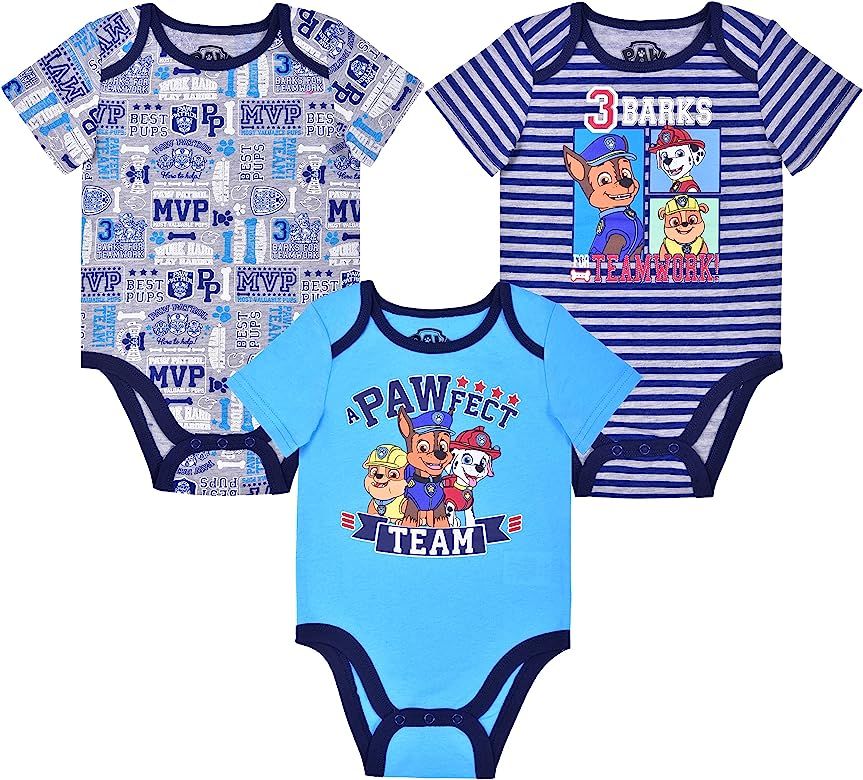 Nickelodeon Baby Boys' Paw Patrol 3 Pack Bodysuit | Amazon (US)