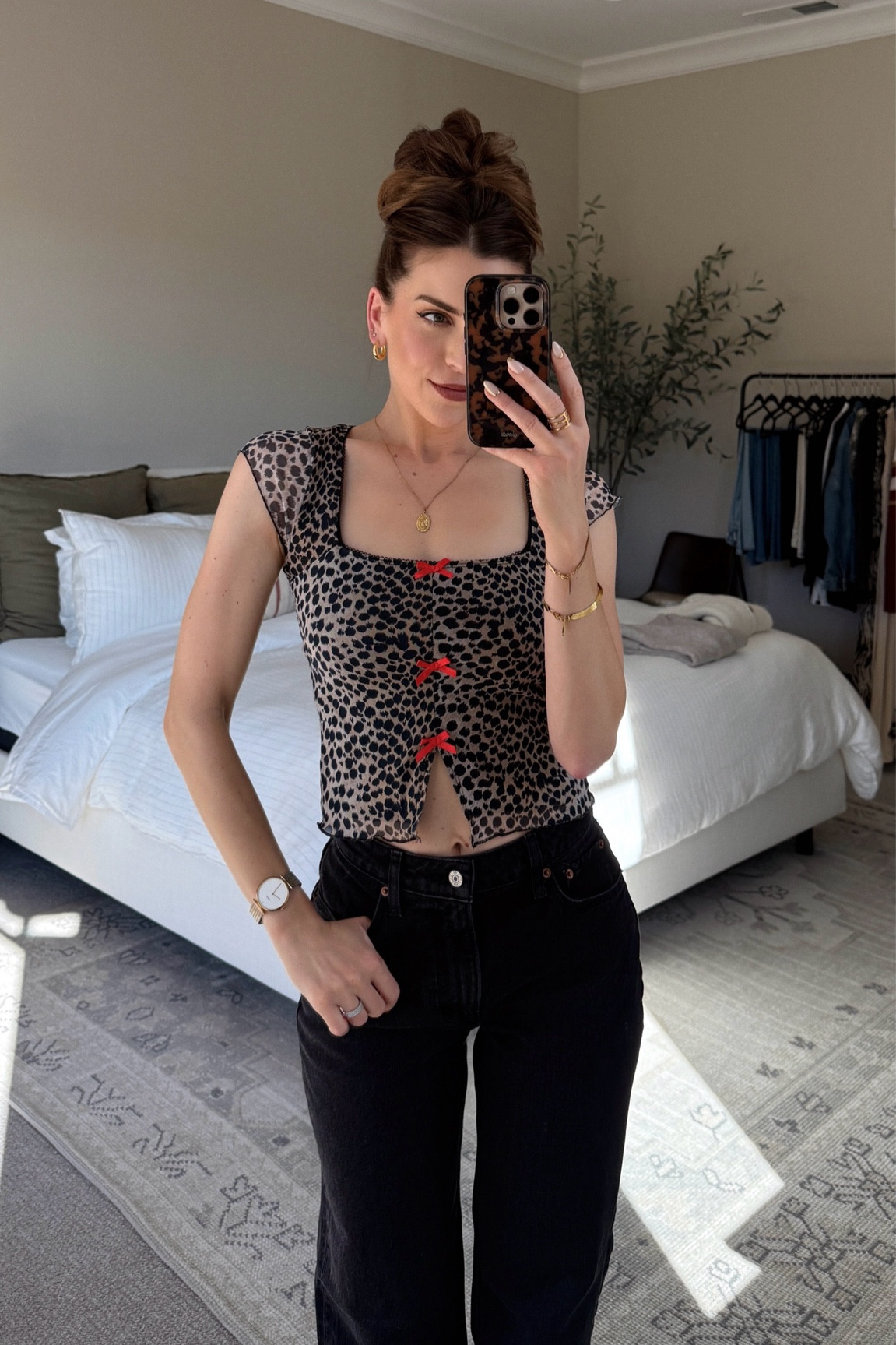 Leopard is the moment. Wearing size medium in the top.

#LTKParties #LTKSeasonal #LTKFindsUnder100