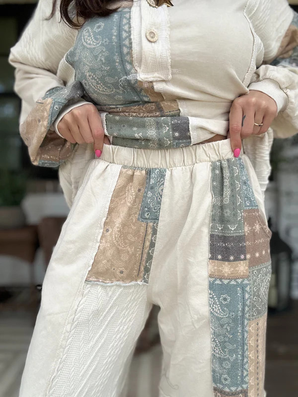 Gemma Bandana Patchwork Flare Pants | Tennessee Jane