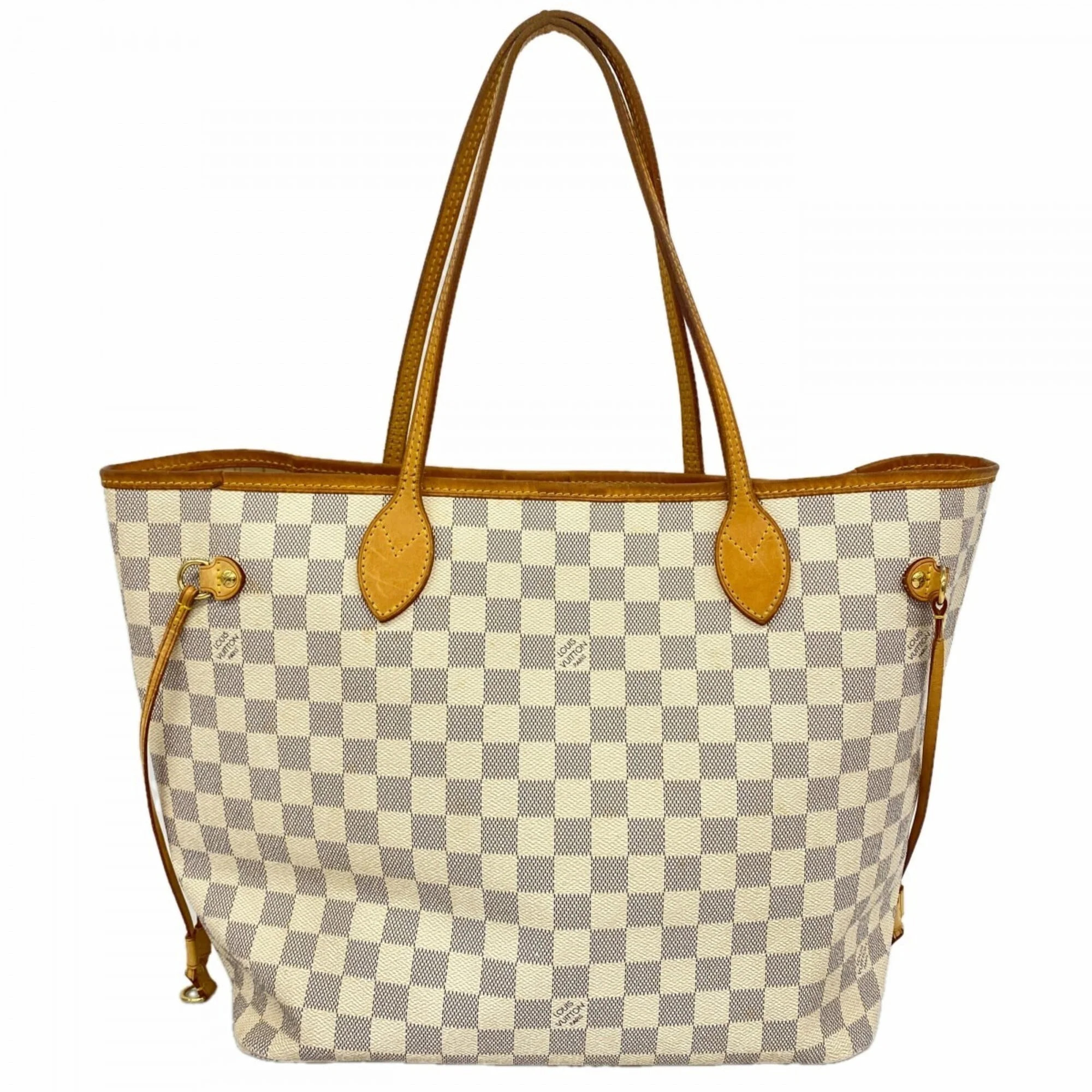 Pre-Owned Louis Vuitton Damier Azur Neverfull MM Tote Bag N51107 White Women's | Walmart (US)