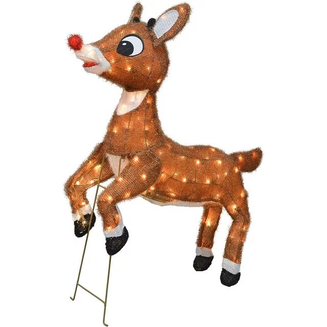 3D Rudolph The Red-Nosed Reindeer 36" Animated Outdoor Christmas Decor Yard Art | Walmart (US)
